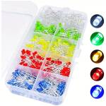 diodo led 3mm Redondos Emisores de Luz en Circuito Multicolor rojo/Verde/Amarillo/Blanco/Azul 